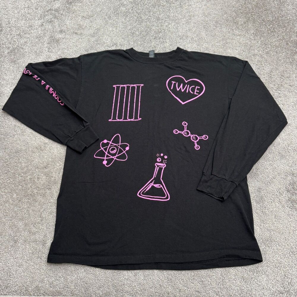 Twice 3rd World Tour III Graphic Long Sleeve T-Shirt Womens Large Black Crew Tee
